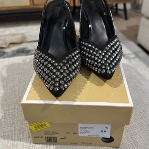 Michael Kors Black back sling with rhinestones